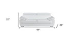 Two Piece Indoor White Genuine Leather Five Person Seating Set
