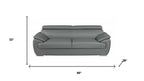 Two Piece Indoor Gray Genuine Leather Five Person Seating Set