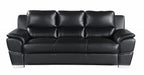 Two Piece Indoor Black Genuine Leather Five Person Seating Set