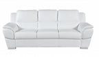 Two Piece Indoor White Genuine Leather Five Person Seating Set