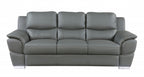 Two Piece Indoor Gray Genuine Leather Five Person Seating Set