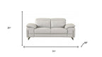 Two Piece Indoor Light Gray Italian Leather Five Person Seating Set