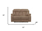 Two Piece Indoor Beige Microsuede Five Person Seating Set