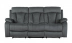 Two Piece Indoor Gray Microsuede Five Person Seating Set