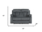 Two Piece Indoor Gray Microsuede Five Person Seating Set