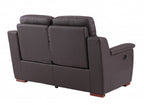 67" Brown Faux Leather Manual Reclining Loveseat