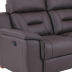 67" Brown Faux Leather Manual Reclining Loveseat