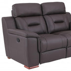 67" Brown Faux Leather Manual Reclining Loveseat