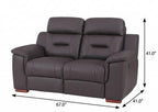 67" Brown Faux Leather Manual Reclining Loveseat