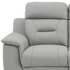 67" Gray And Brown Faux Leather Manual Reclining Loveseat