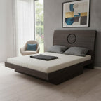 Gray Wood King Bed Frame With Drawer