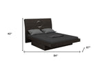Gray Wood King Bed Frame With Drawer With Drawer Storage