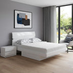 80'" X 60'"  X 42.5'" Modern Queen White High Gloss Bed