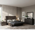 Four Piece Gray Solid Wood Bedroom Set With Mirror