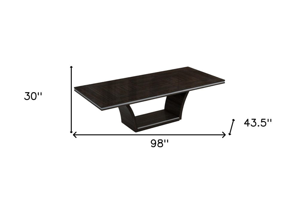 43" Silver and Dark Brown Display Stand With Three Shelves And One Drawer