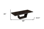43" Silver and Dark Brown Display Stand With Three Shelves And One Drawer
