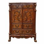 38" Brown Solid Wood Seven Drawer Combo Dresser