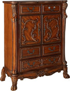 38" Brown Solid Wood Seven Drawer Combo Dresser