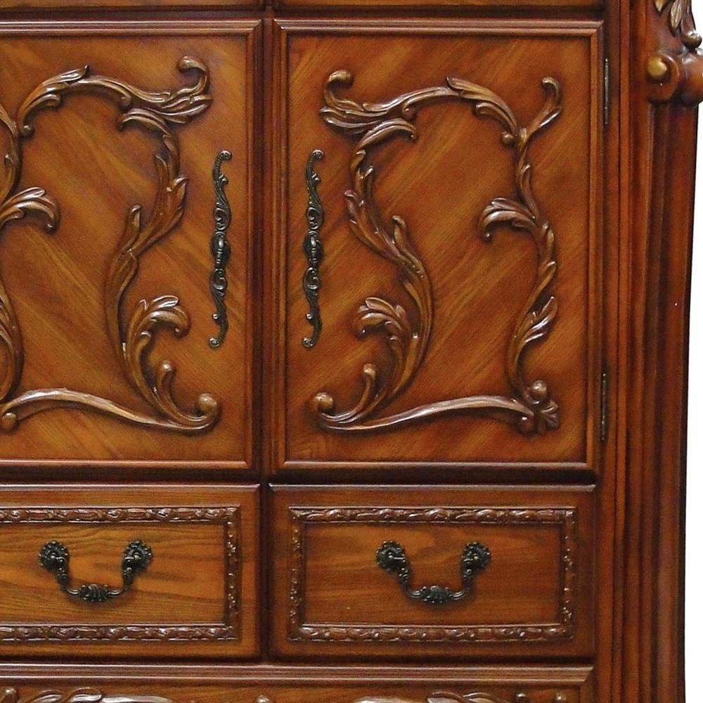 38" Brown Solid Wood Seven Drawer Combo Dresser