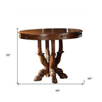 48" Brown Solid Wood Dining Table