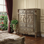 20" Brown Solid Wood Five Drawer