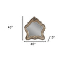48" Oak Abstract Wood Framed Mounted Dresser Mirror
