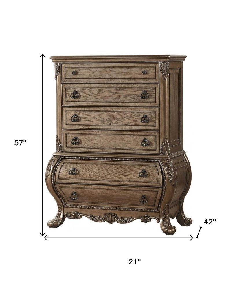 41" Brown Solid Wood 11 Combo Dresser