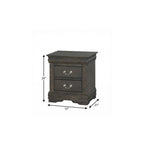 24" Platinum Two Drawers Nightstand