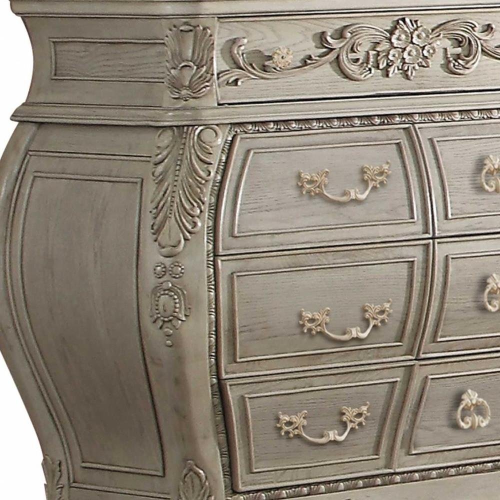 21" Cream Solid Wood Six Drawer