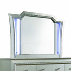 38" Champagne Abstract Wood Framed Mounted Dresser Mirror