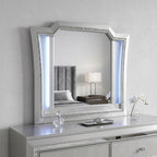 38" Champagne Abstract Wood Framed Mounted Dresser Mirror