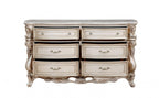 72" Beige Solid Wood Six Drawer Double Dresser