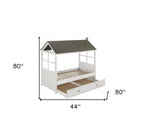 Twin White Two Drawers Bed