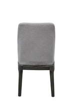 Set of Two Light Gray And Gray Upholstered Linen Dining Side Chairs