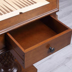 28" Brown Octagon Console Table With Drawer