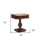 28" Brown Octagon Console Table With Drawer