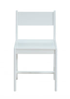 White Wood Stationary Desk Chair