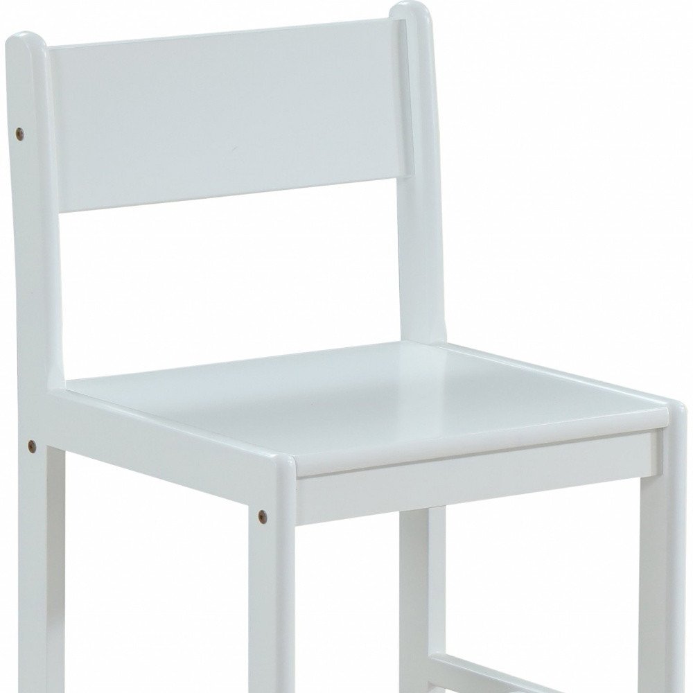 White Wood Stationary Desk Chair