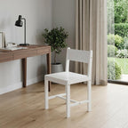White Wood Stationary Desk Chair