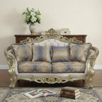 78" Gold Floral Loveseat and Toss Pillows