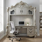 21" Platinum Solid Wood Peninsula Computer Desk With Four Cabinets Five Drawers