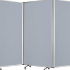 71" Gray Iron Folding Three Panel Screen Room Divider