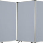 71" Gray Iron Folding Three Panel Screen Room Divider