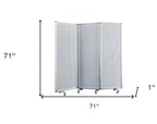 71" White Iron Folding Six Panel Screen Room Divider
