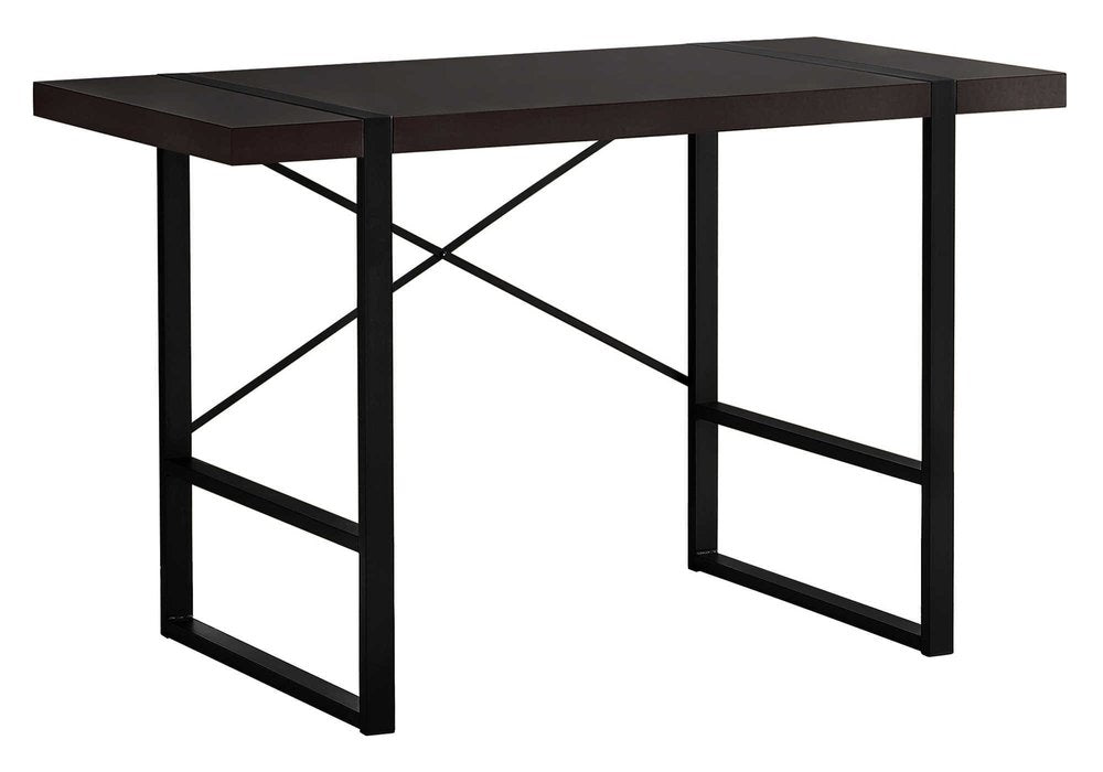 49" Dark Brown and Black Computer Desk