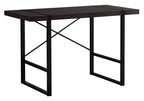 49" Dark Brown and Black Computer Desk
