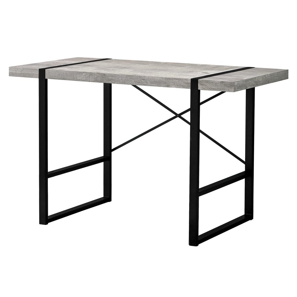49" Gray and Black Computer Desk