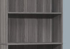 71" Gray Wood Adjustable Five Tier Bookcase