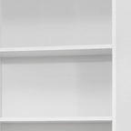 71" White Wood Adjustable Five Tier Bookcase