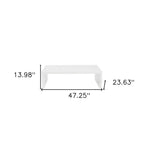 47" White Wood Sled Coffee Table